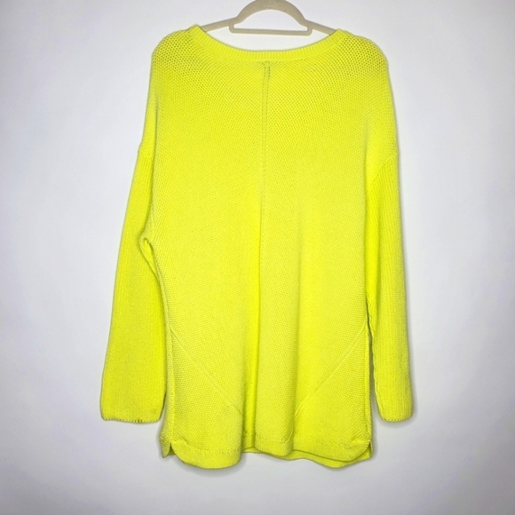 Talbots Plus Solid Citrus Honey Shaker Stitch Sweater 2X Pima Cotton Long Top - Picture 5 of 13